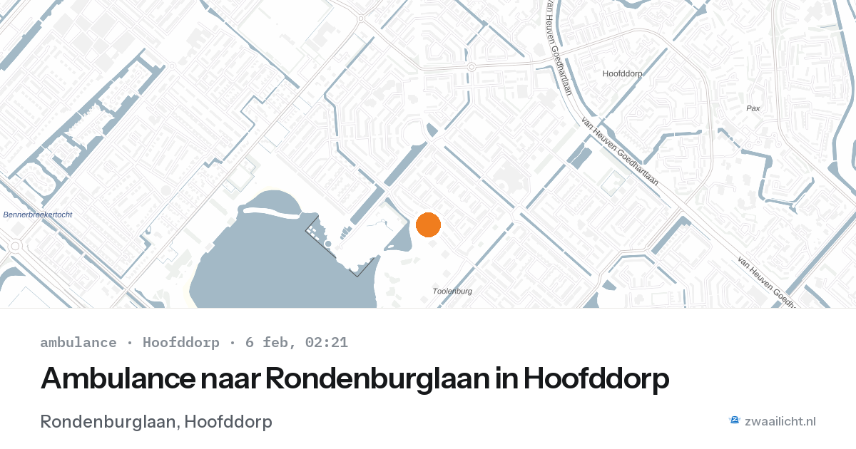 Ambulance naar Rondenburglaan in Hoofddorp — 6 feb 2026