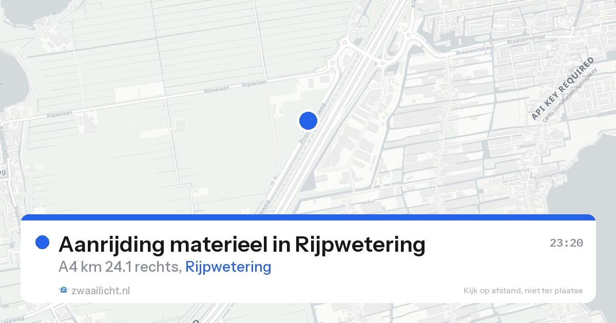 Aanrijding materieel in Rijpwetering — 20 aug 2026