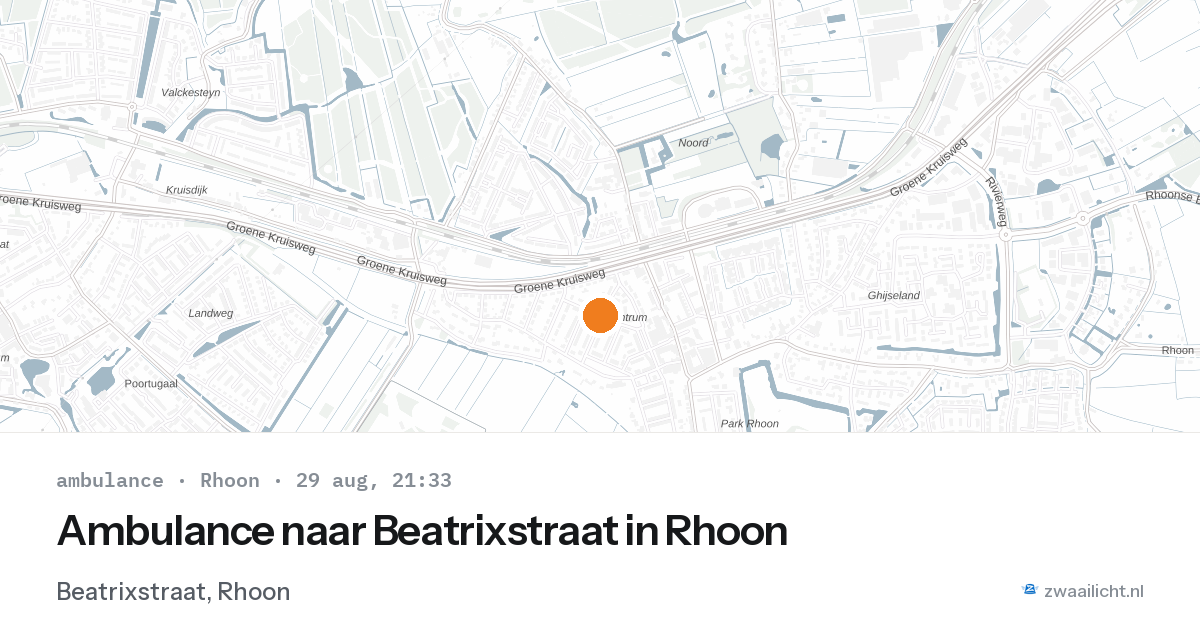 Ambulance naar Beatrixstraat in Rhoon — 29 aug 2026