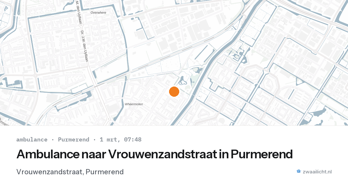 Ambulance naar Vrouwenzandstraat in Purmerend — 1 mrt 2026