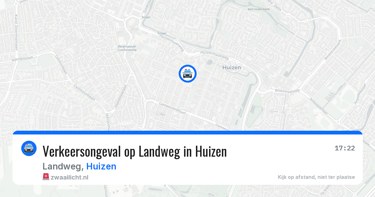 Verkeersongeval op Landweg in Huizen — 9 jul 2026