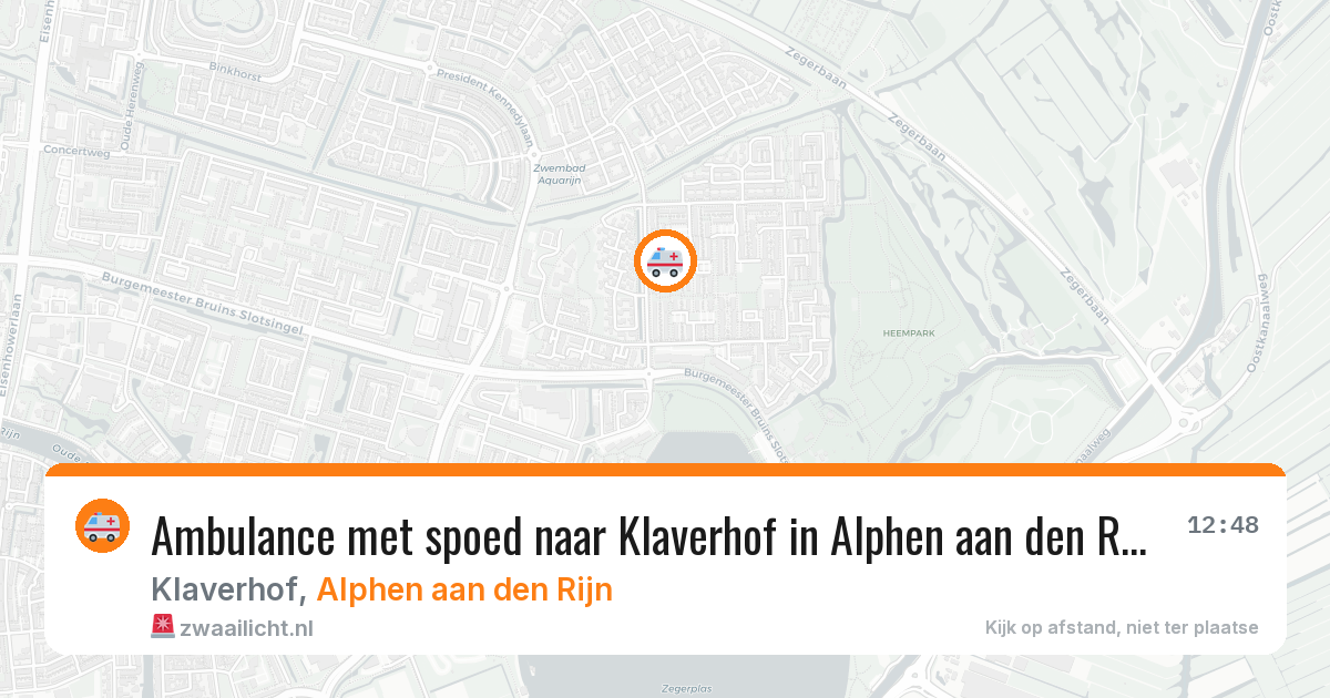 Ambulance met spoed naar Klaverhof in Alphen aan den Rijn — 21 jun 2026