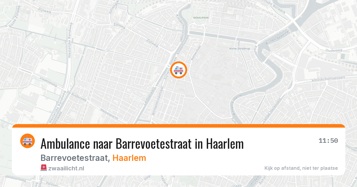 Ambulance naar Barrevoetestraat in Haarlem — 14 aug 2026
