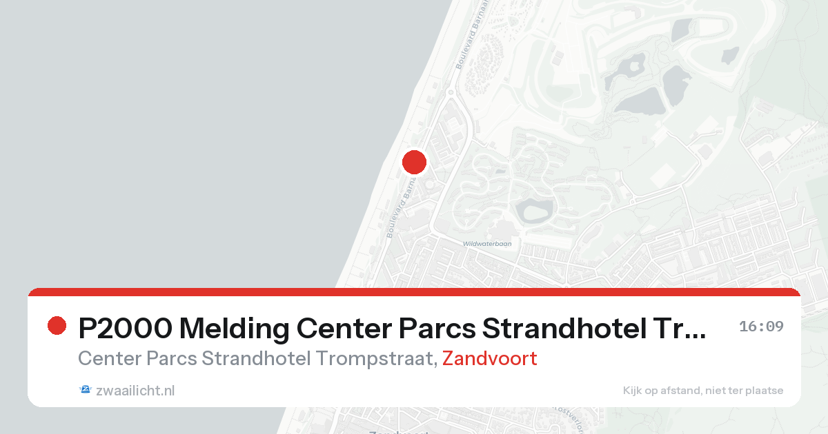 P2000 Melding Center Parcs Strandhotel Trompstraat, Zandvoort — 30 jan 2026