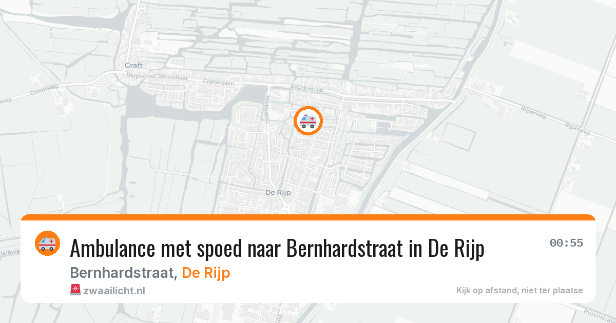 Ambulance met spoed naar Bernhardstraat in De Rijp — 6 aug 2026