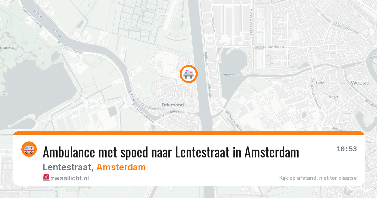 Ambulance met spoed naar Lentestraat in Amsterdam — 10 jun 2026
