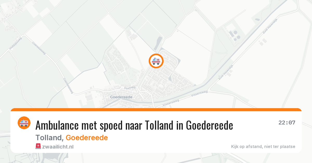 Ambulance met spoed naar Tolland in Goedereede — 9 mei 2026