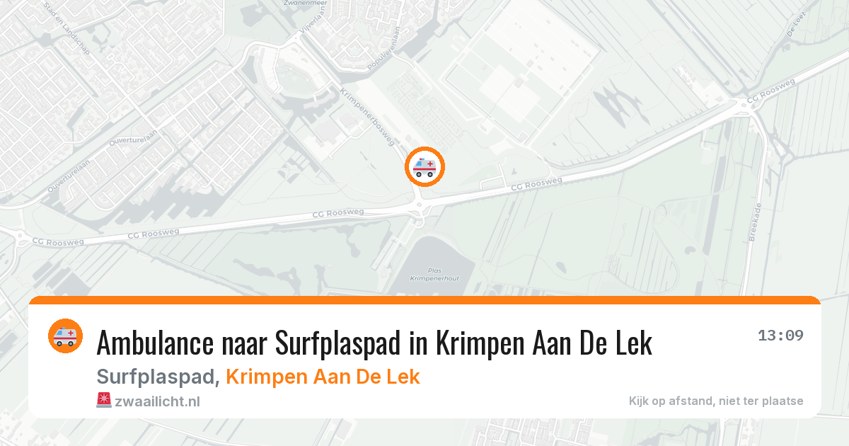 Ambulance naar Surfplaspad in Krimpen Aan De Lek — 29 jul 2026