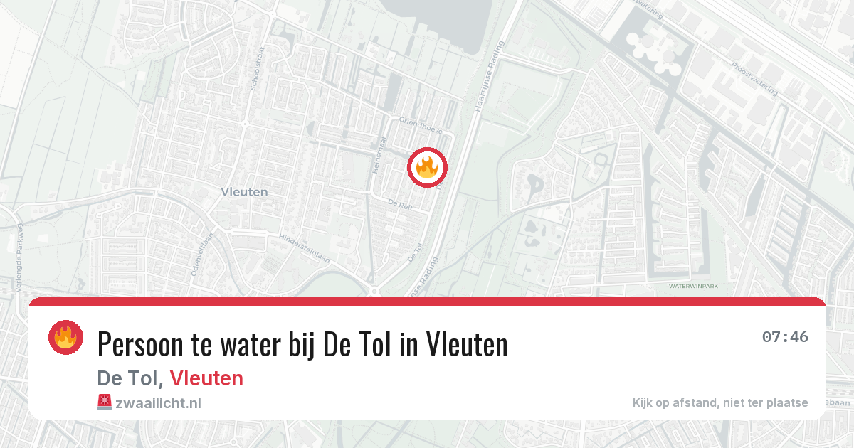 Persoon te water bij De Tol in Vleuten — 22 jan 2026