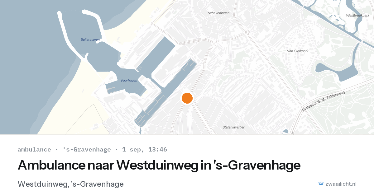 Ambulance naar Westduinweg in 's-Gravenhage — 1 sep 2026