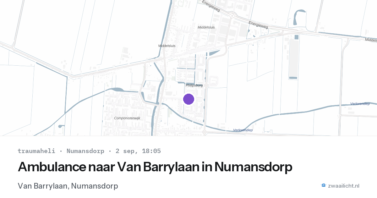 Ambulance naar Van Barrylaan in Numansdorp — 2 sep 2026