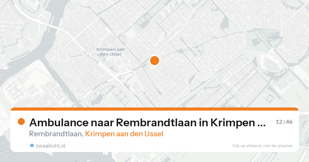 Ambulance naar Rembrandtlaan in Krimpen aan den IJssel — 19 aug 2026