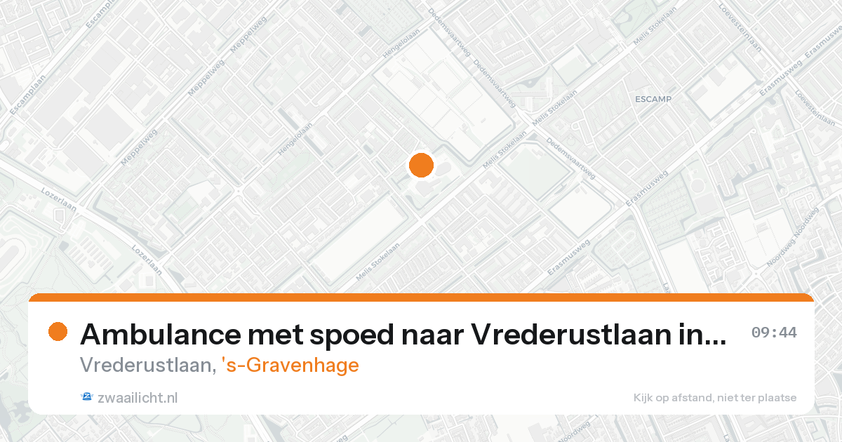 Ambulance met spoed naar Vrederustlaan in 's-Gravenhage — 16 aug 2026
