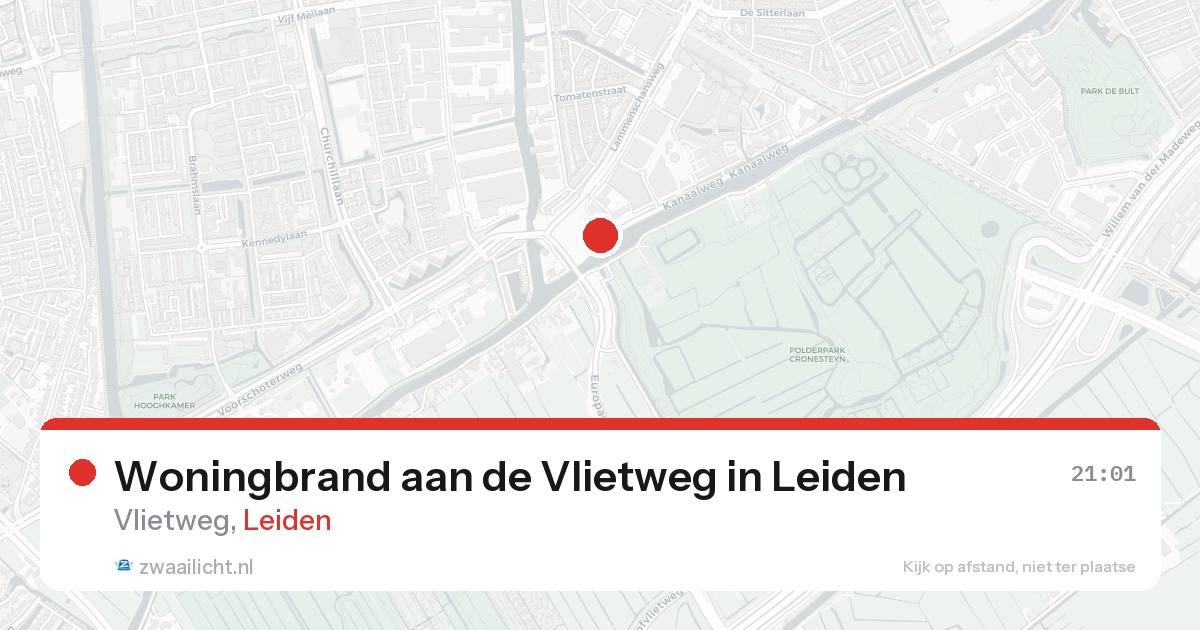 Woningbrand aan de Vlietweg in Leiden — 13 apr 2026
