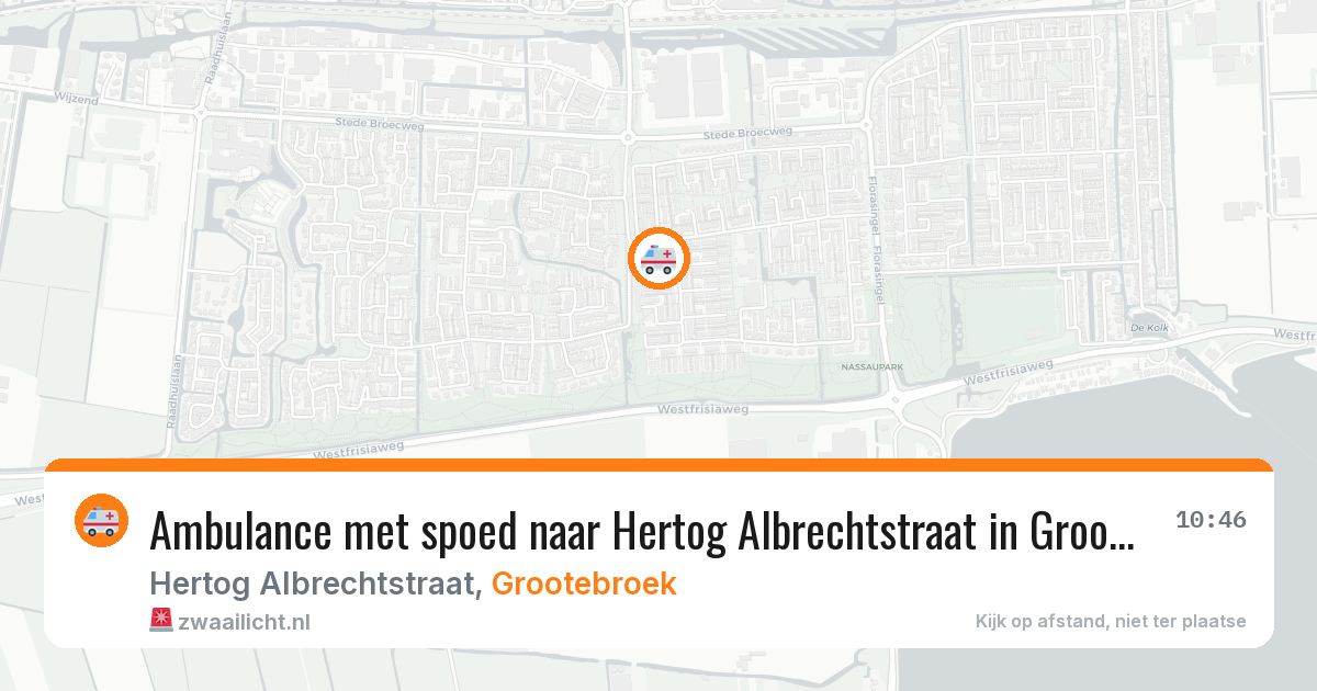 Ambulance met spoed naar Hertog Albrechtstraat in Grootebroek — 8 feb 2026