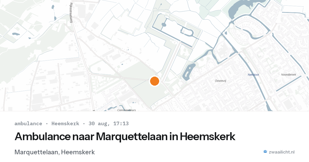 Ambulance naar Marquettelaan in Heemskerk — 30 aug 2026