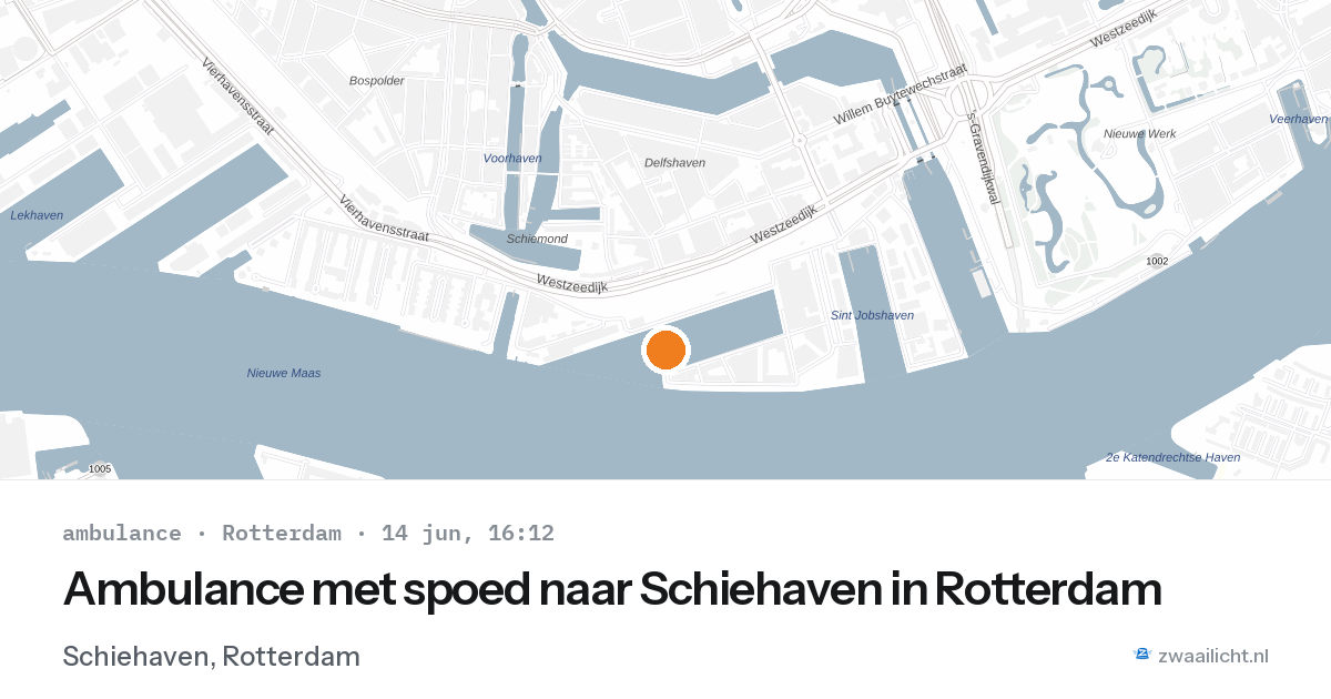 Ambulance met spoed naar Schiehaven in Rotterdam — 14 jun 2026