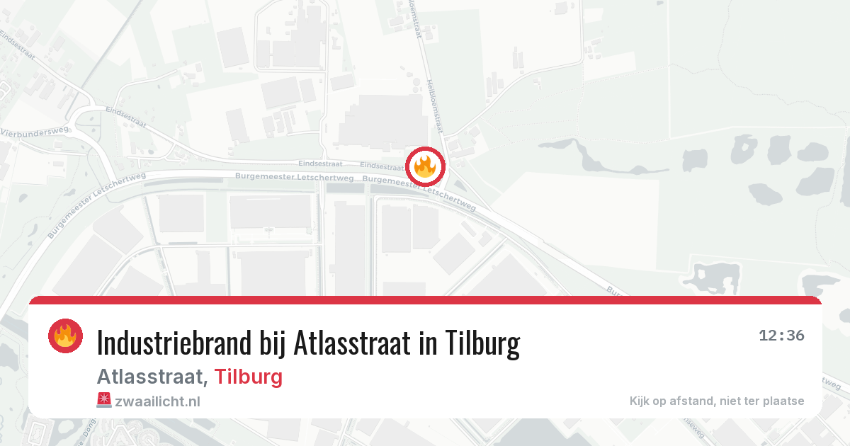 Industriebrand bij Atlasstraat in Tilburg — 25 jun 2026