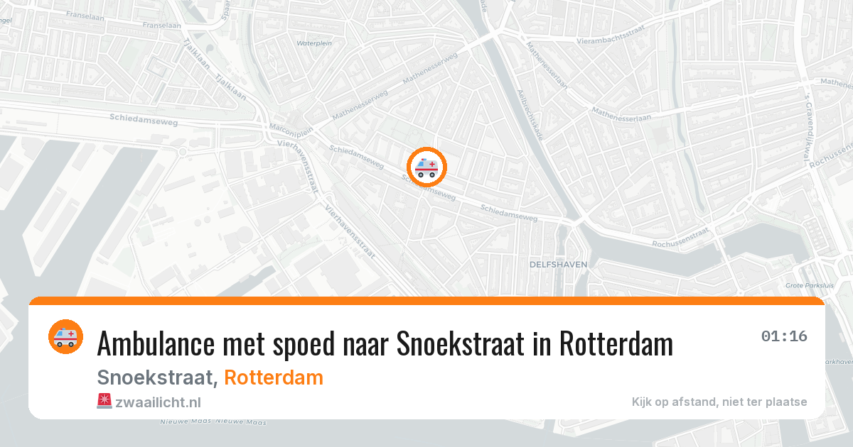 Ambulance met spoed naar Snoekstraat in Rotterdam — 7 mei 2026