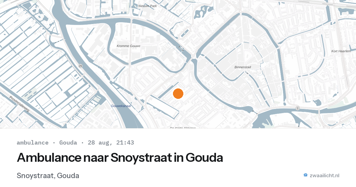 Ambulance naar Snoystraat in Gouda — 28 aug 2026