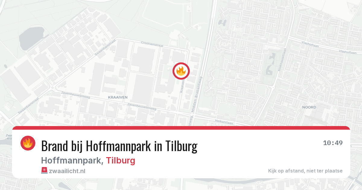 Brand bij Hoffmannpark in Tilburg — 12 mrt 2026