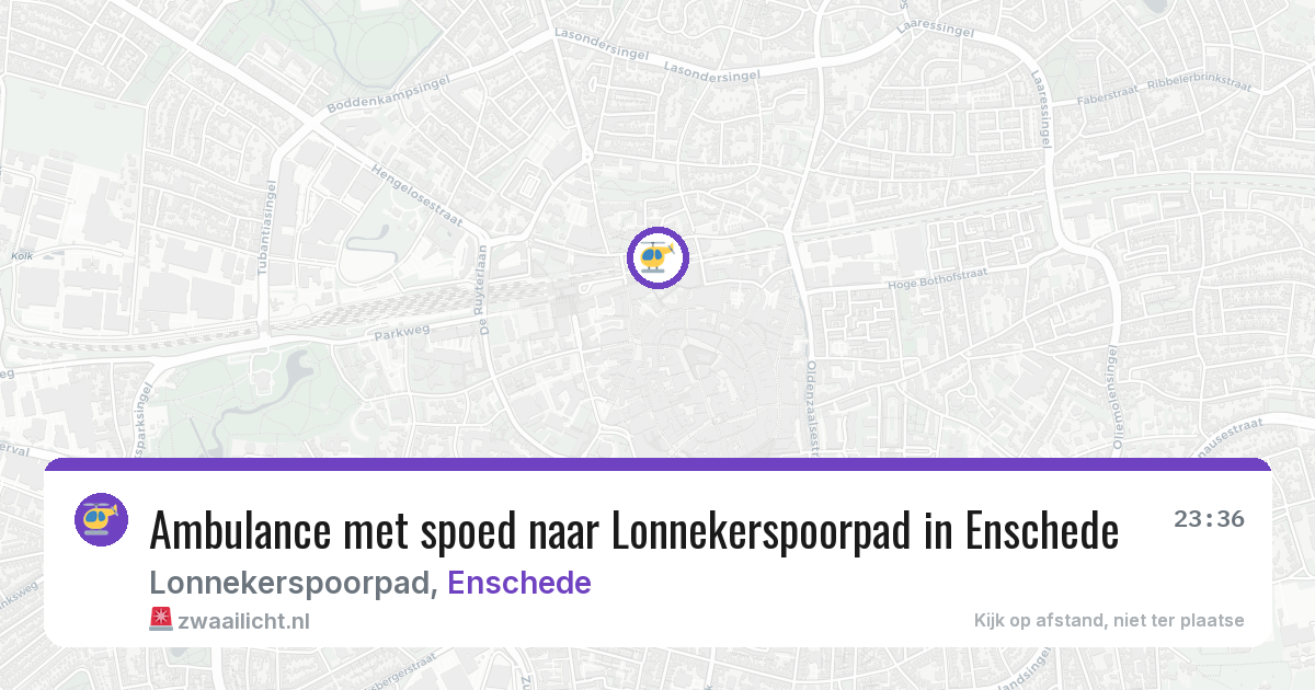 Ambulance met spoed naar Lonnekerspoorpad in Enschede — 21 jun 2026
