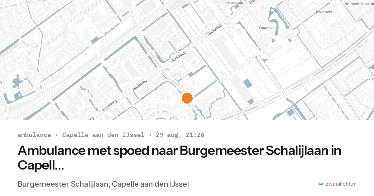 Ambulance met spoed naar Burgemeester Schalijlaan in Capelle aan den IJssel — 29 aug 2026