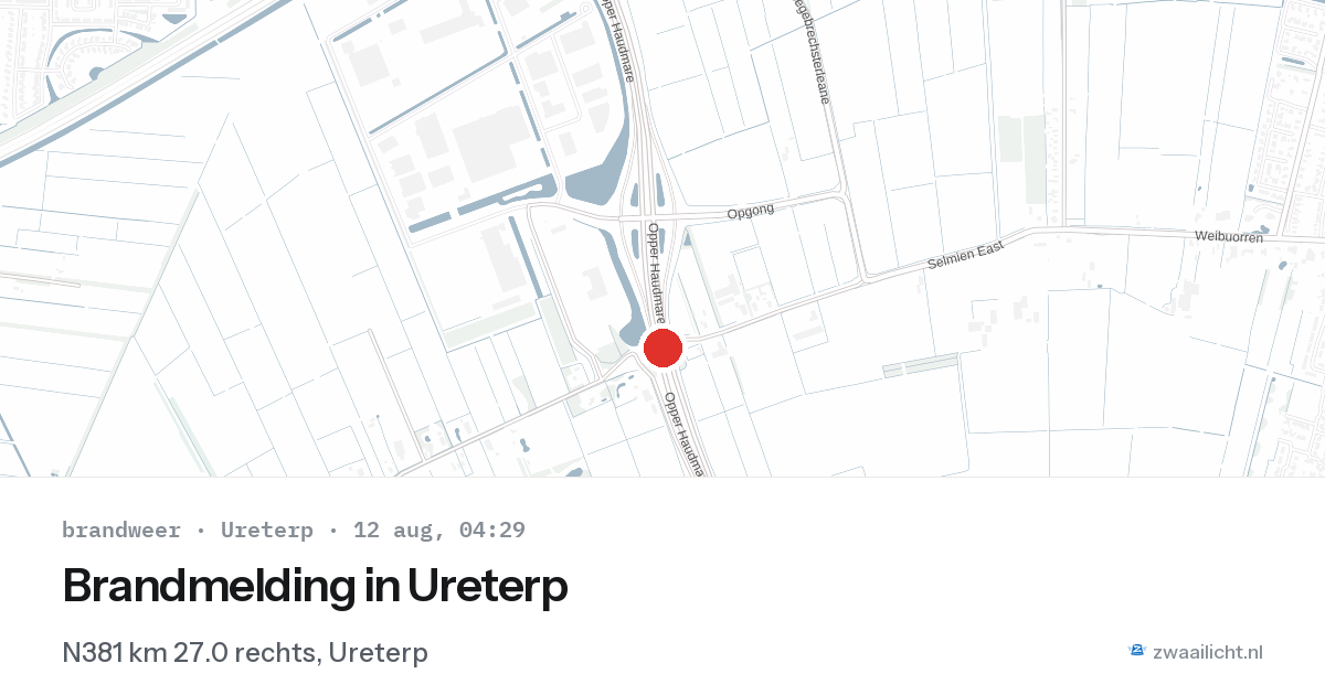 Brandmelding in Ureterp — 12 aug 2026
