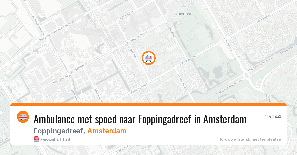 Ambulance met spoed naar Foppingadreef in Amsterdam — 14 mrt 2026