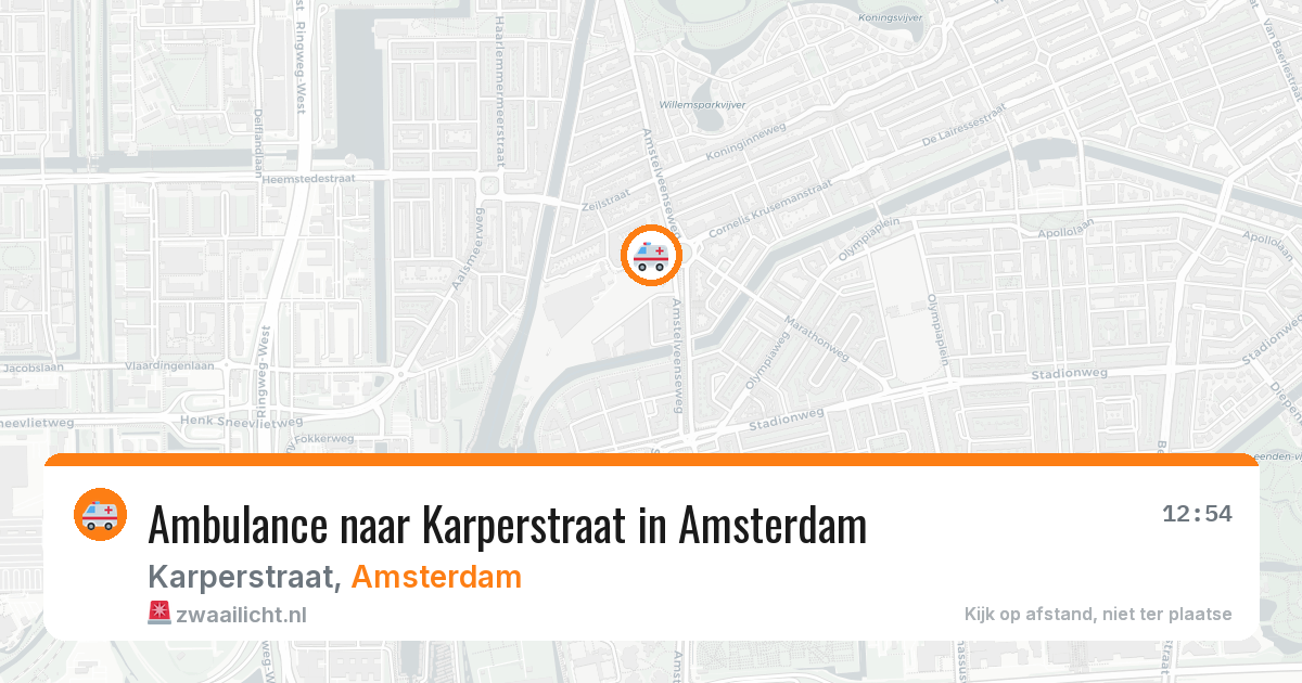 Ambulance naar Karperstraat in Amsterdam — 16 mrt 2026