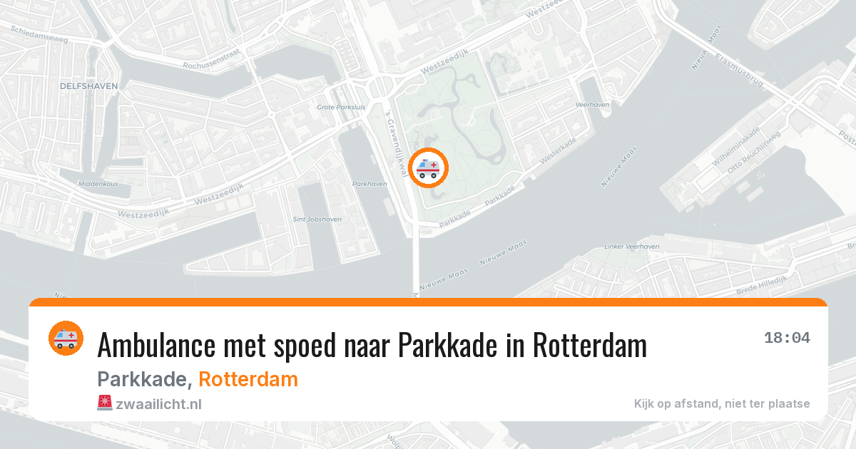 Ambulance met spoed naar Parkkade in Rotterdam — 25 jul 2026