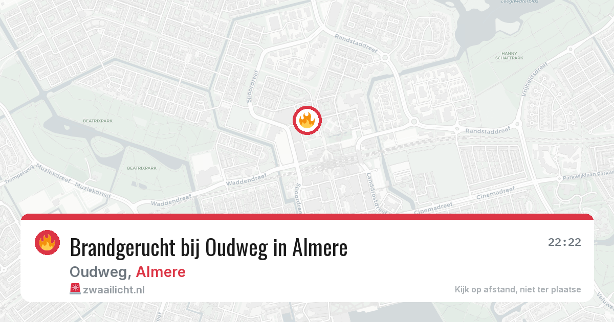 Brandgerucht bij Oudweg in Almere — 14 feb 2026