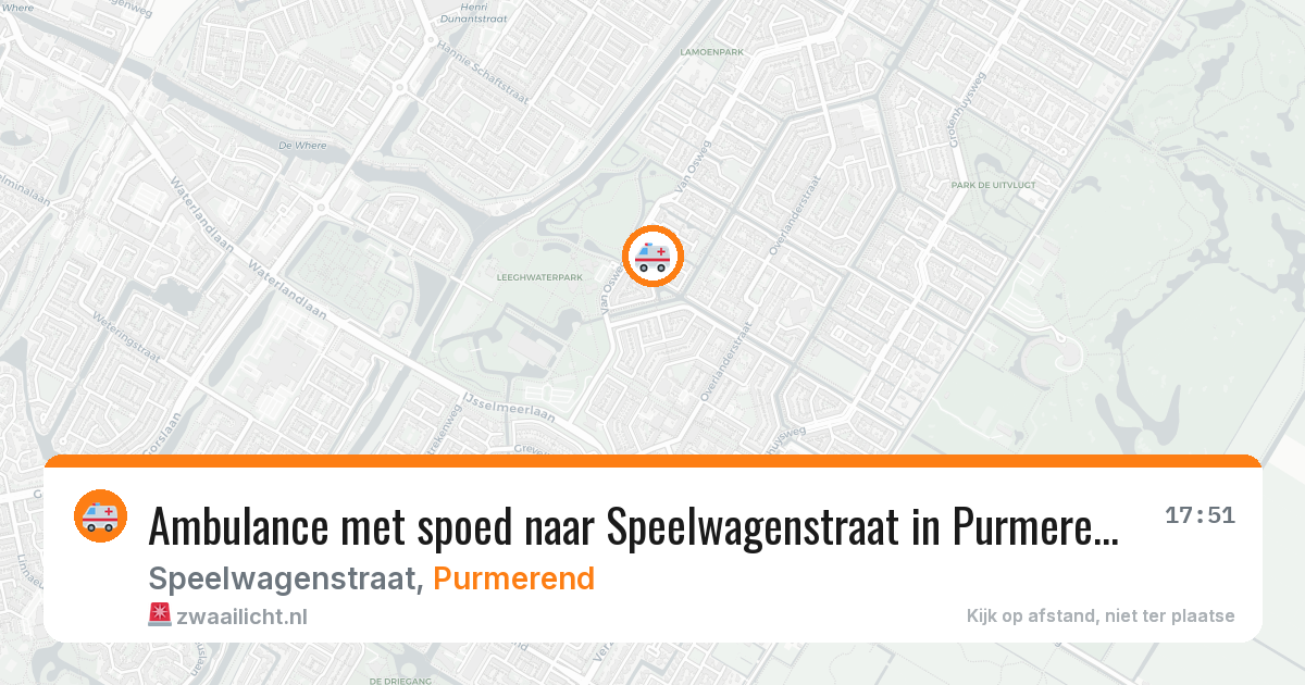 Ambulance met spoed naar Speelwagenstraat in Purmerend — 27 apr 2026