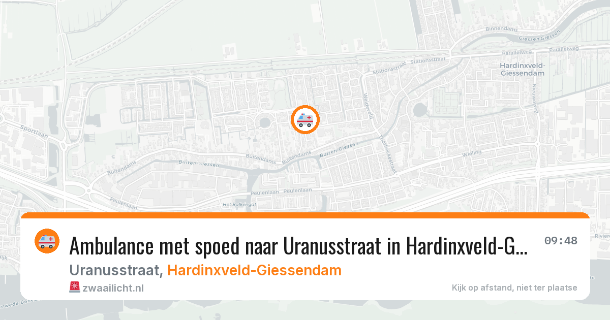 Ambulance met spoed naar Uranusstraat in Hardinxveld-Giessendam — 26 mrt 2026