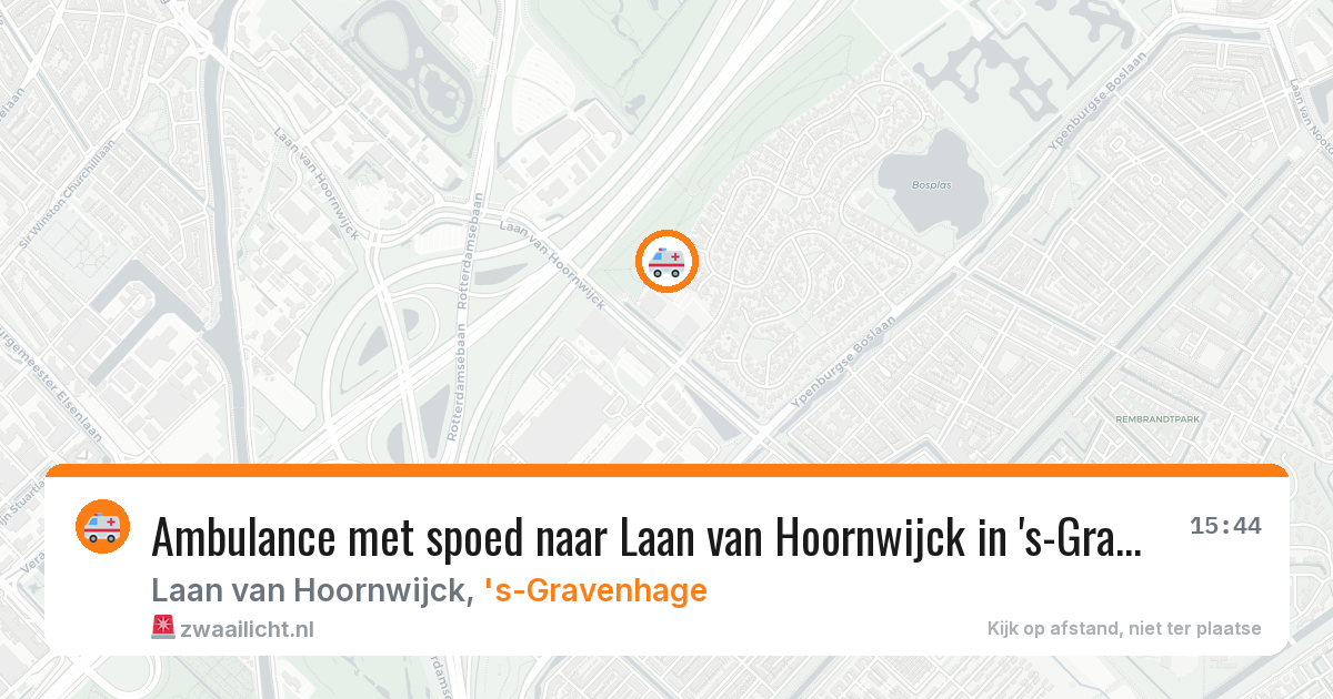 Ambulance met spoed naar Laan van Hoornwijck in 's-Gravenhage — 12 aug 2026