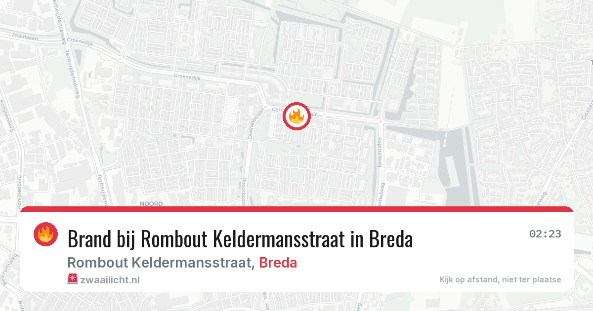 Brand bij Rombout Keldermansstraat in Breda — 12 aug 2026
