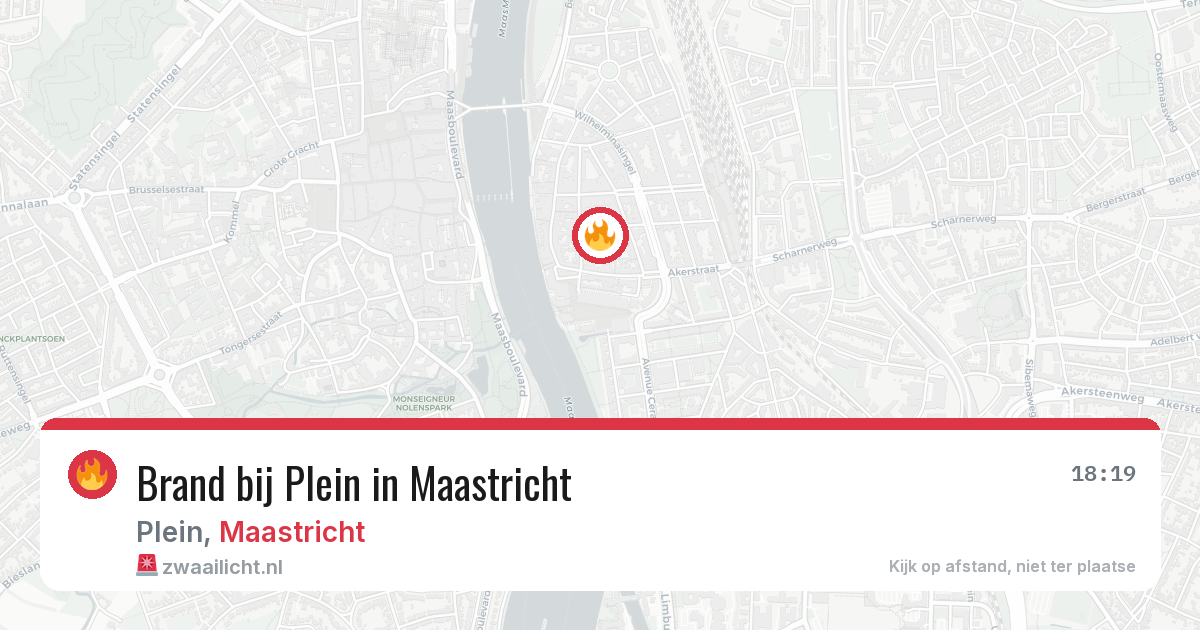 Brand bij Plein in Maastricht — 3 aug 2026