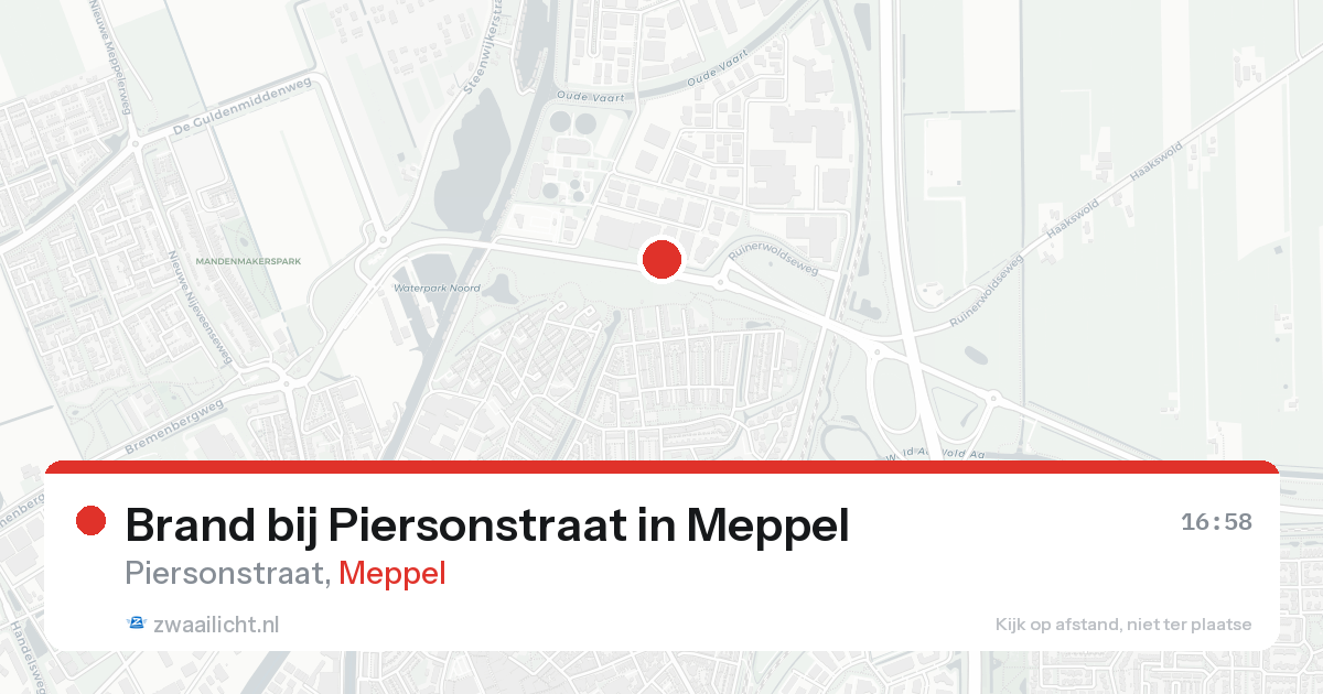 Brand bij Piersonstraat in Meppel — 13 aug 2026