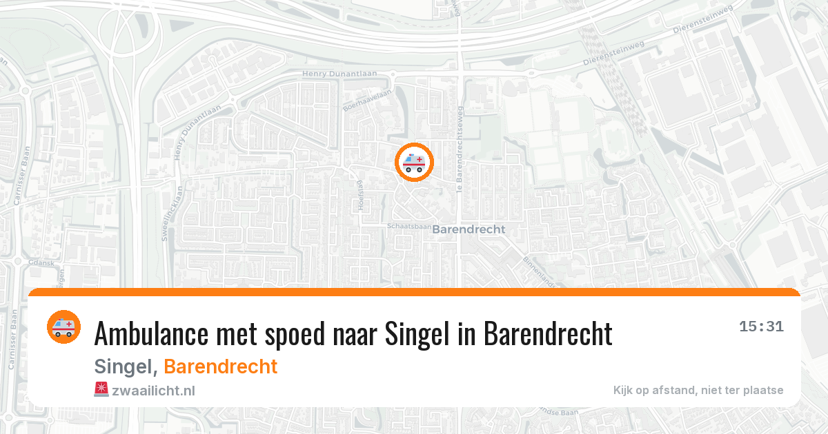 Ambulance met spoed naar Singel in Barendrecht — 17 mrt 2026