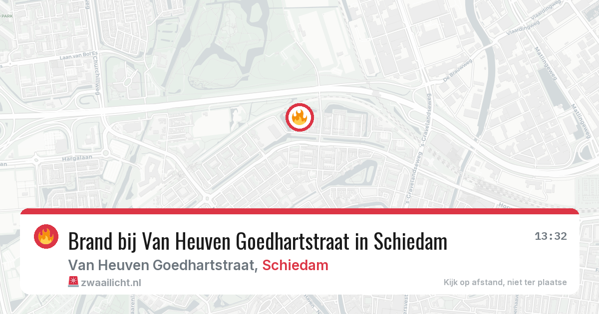 Brand bij Van Heuven Goedhartstraat in Schiedam — 19 jun 2026