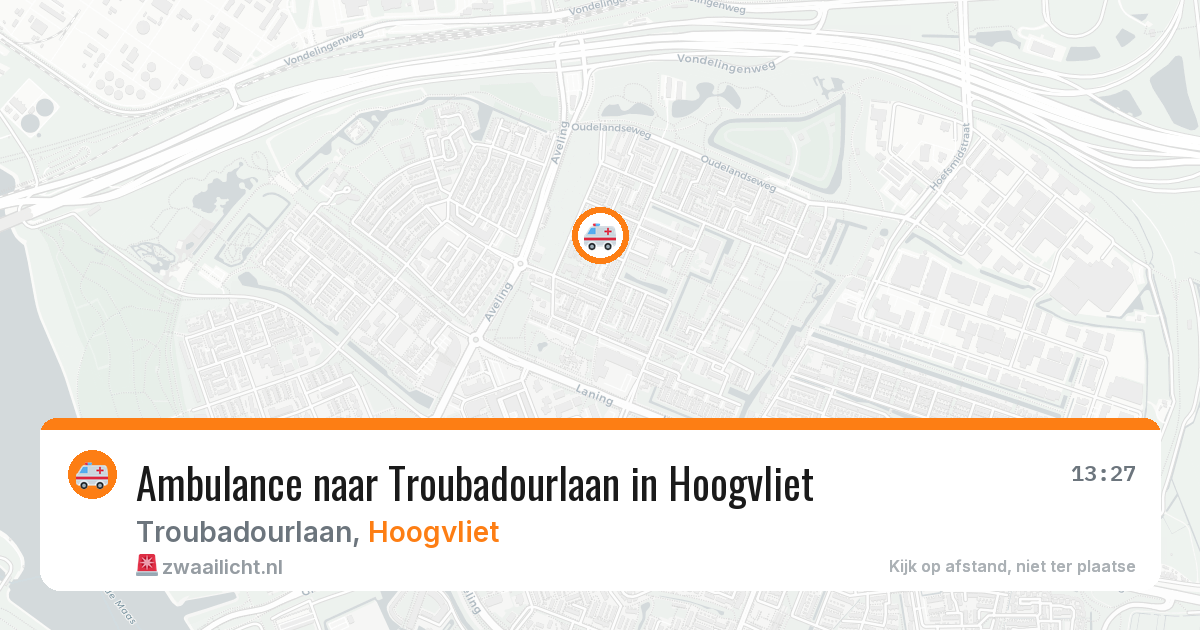 Ambulance naar Troubadourlaan in Hoogvliet — 7 jun 2026