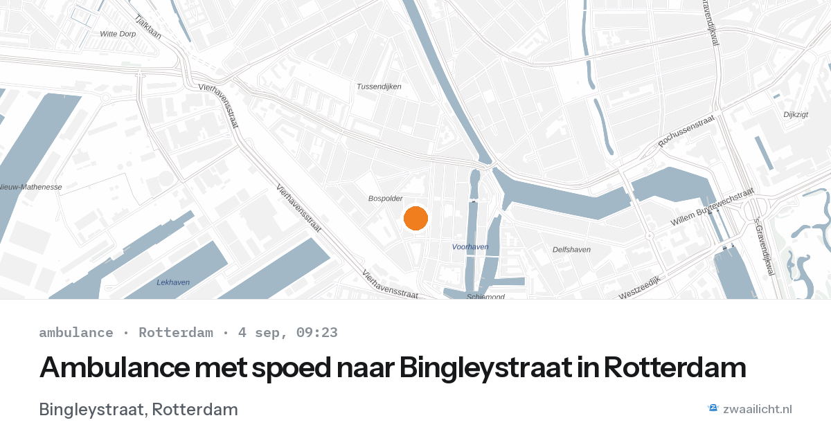 Ambulance met spoed naar Bingleystraat in Rotterdam — 4 sep 2026