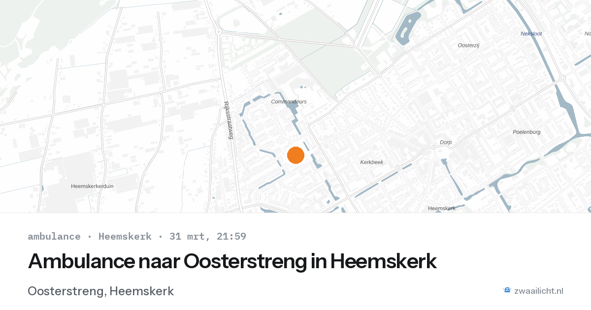 Ambulance naar Oosterstreng in Heemskerk — 31 mrt 2026