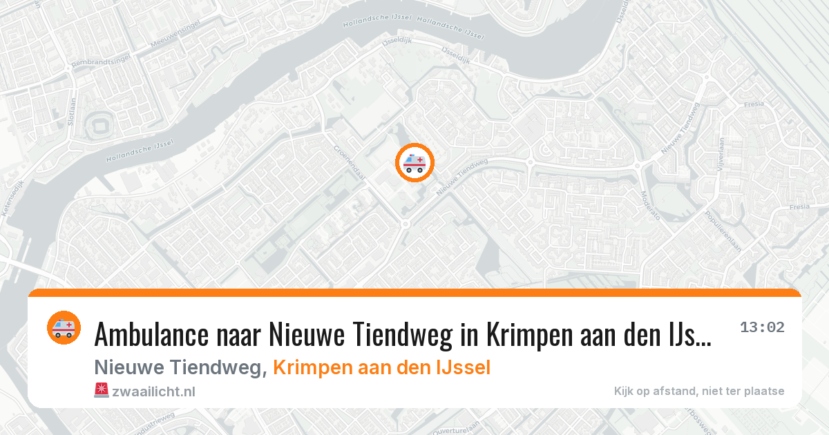 Ambulance naar Nieuwe Tiendweg in Krimpen aan den IJssel — 12 aug 2026