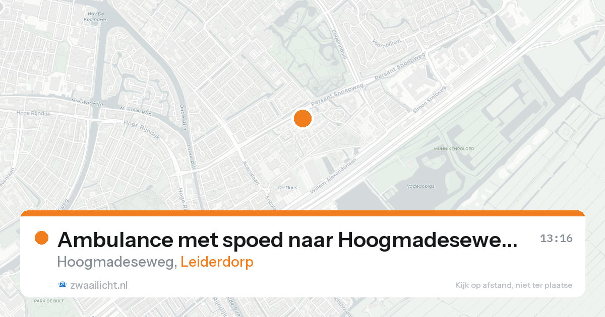 Ambulance met spoed naar Hoogmadeseweg in Leiderdorp — 24 aug 2026