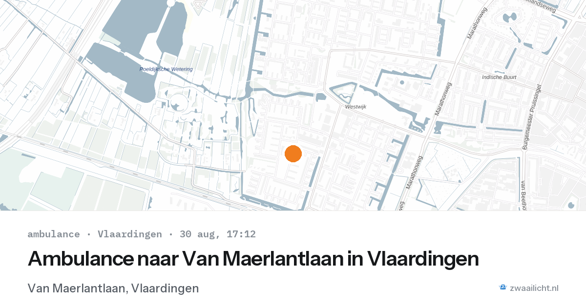 Ambulance naar Van Maerlantlaan in Vlaardingen — 30 aug 2026