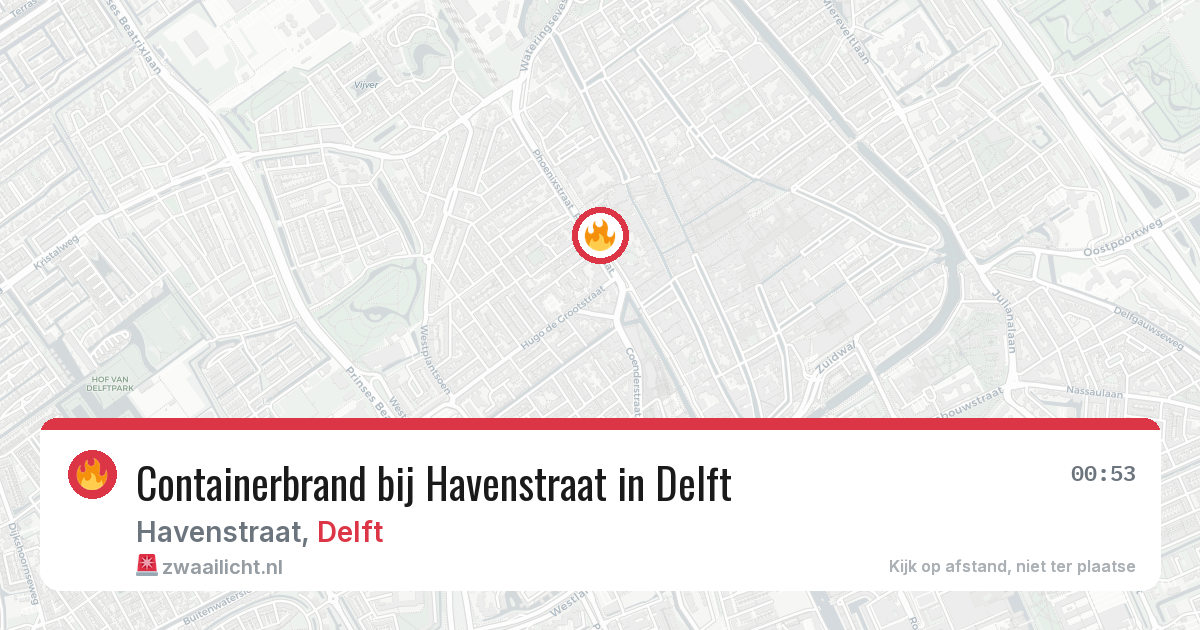 Containerbrand bij Havenstraat in Delft — 24 mei 2026