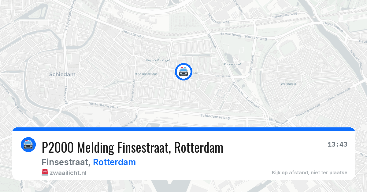 P2000 Melding Finsestraat, Rotterdam — 21 jul 2026