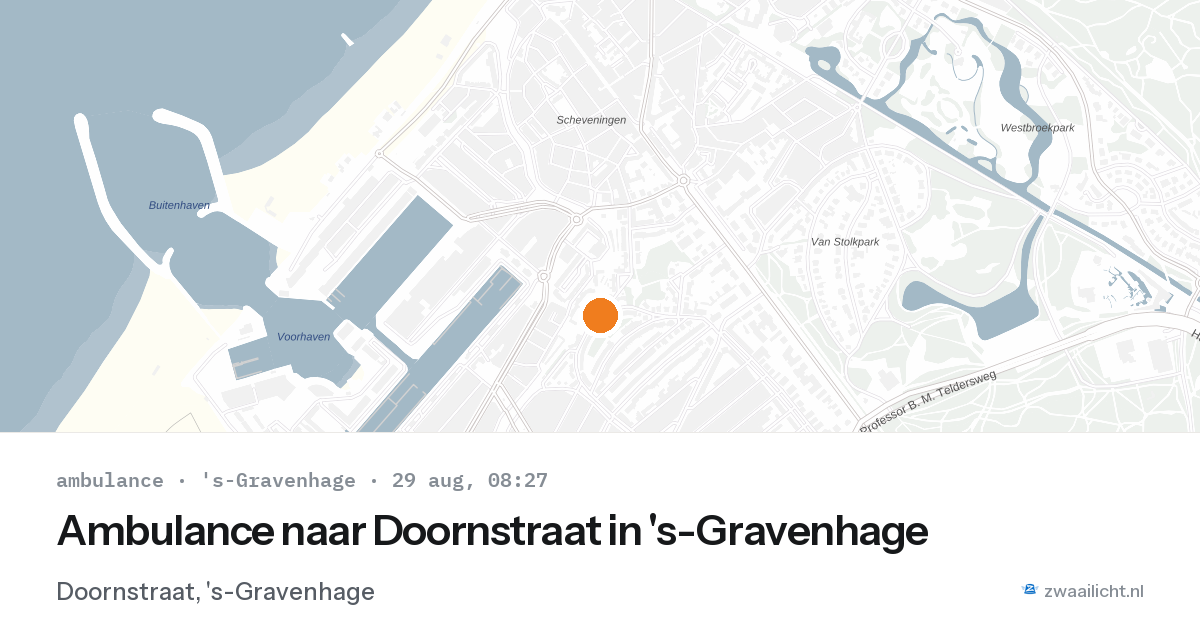 Ambulance naar Doornstraat in 's-Gravenhage — 29 aug 2026