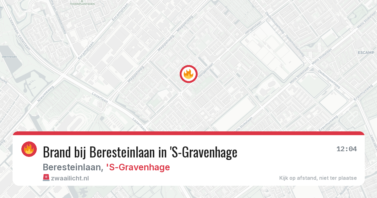 Brand bij Beresteinlaan in 'S-Gravenhage — 9 feb 2026